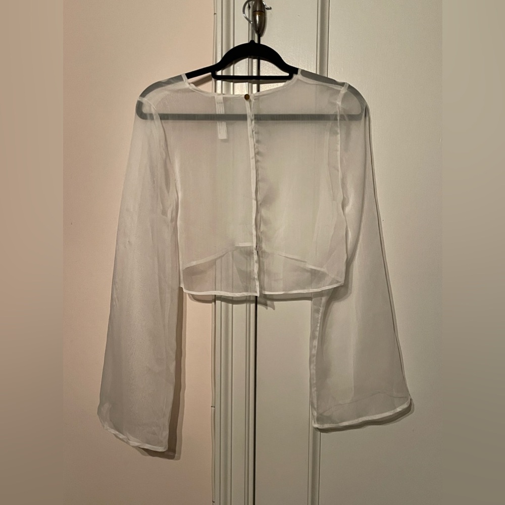 Shani Shemer Sheer Bell Sleeve Top